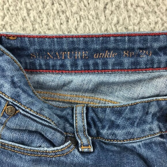 TALBOTS Signature Womens 8/29 PETITE Mid Rise Medium Wash Denim Ankle Jeans - Picture 5 of 14